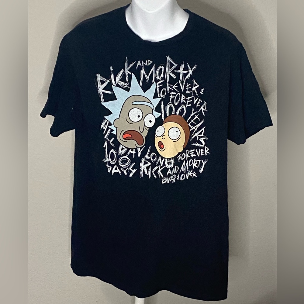 Rick And Morty Ripple Junction Men’s T-Shirt size M Black Adult Swim
